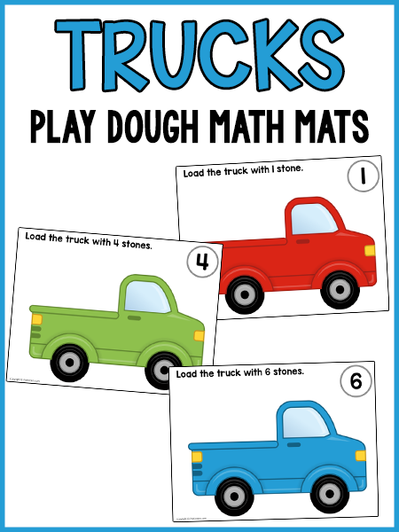 Load the Trucks Play Dough Counting Mats - PreKinders