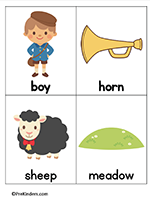 Little Boy Blue word cards