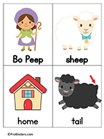 Little Bo Peep word cards