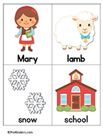 Mary's Little Lamb word cards