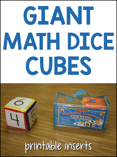 Giant Math Cube Dice with Printable Inserts