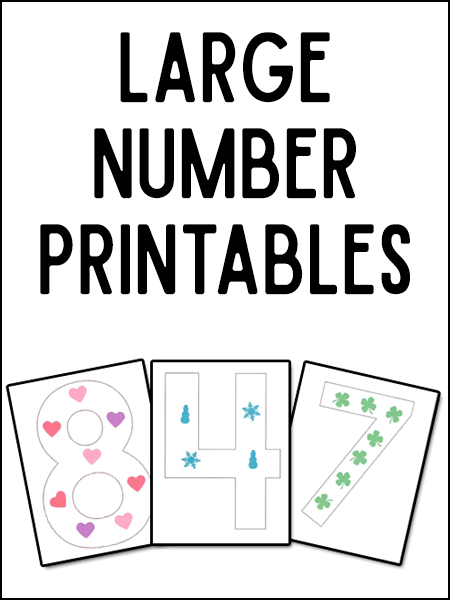 Large Numeral Printables - PreKinders
