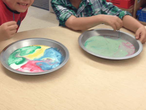 color swirl science activity for preschool kindergarten