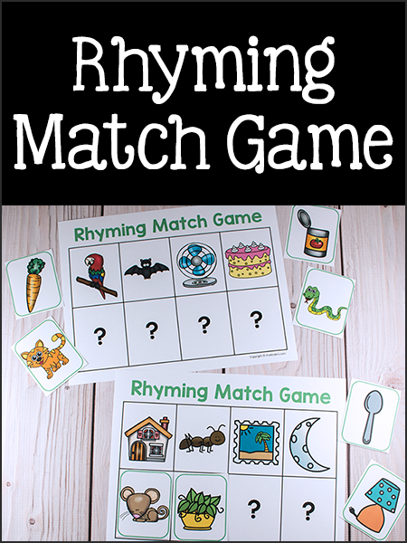 Rhyming Match Games - PreKinders