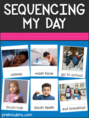 pre k reading printables Sequencing My Day in Pre-K