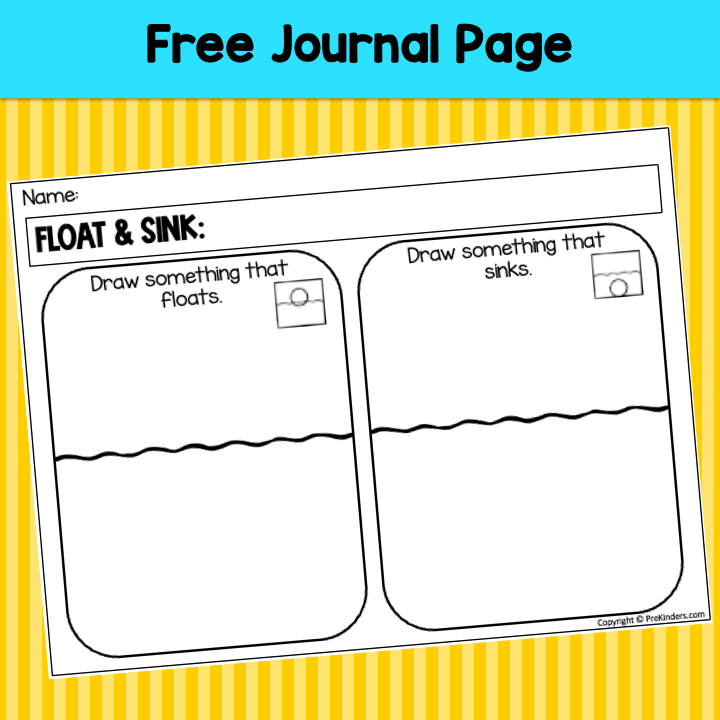 float and sink journal printable sheet