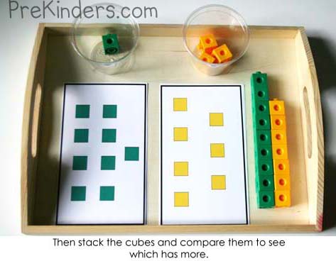 more less cubes lesson