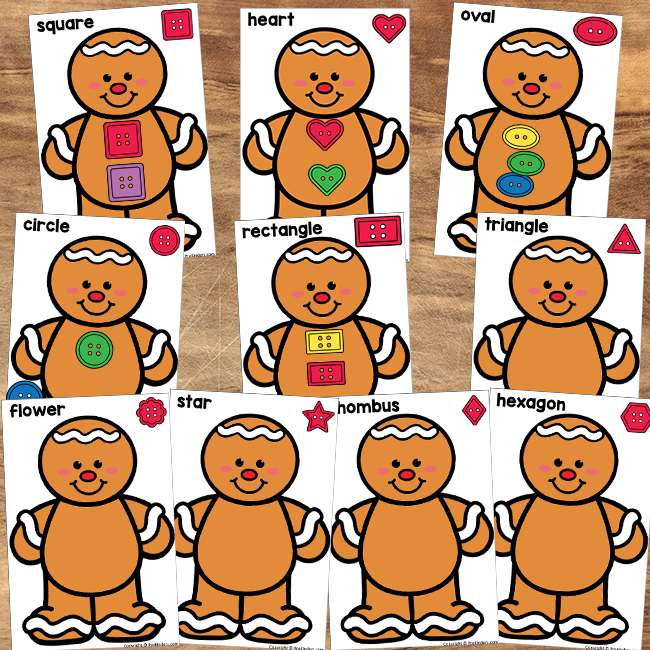 Gingerbread Shape Button Sorting 