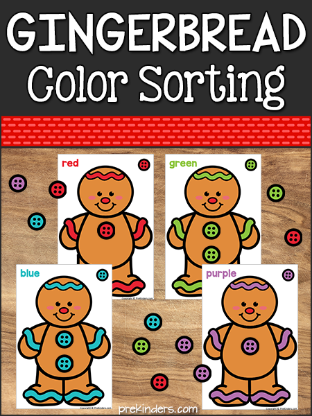 Gingerbread Color Sorting Math Printable