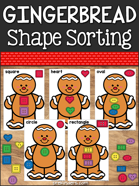 Gingerbread Shape Sorting Math Printable