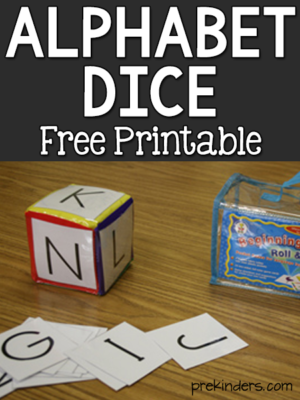 pre k reading printables Alphabet Dice Printable