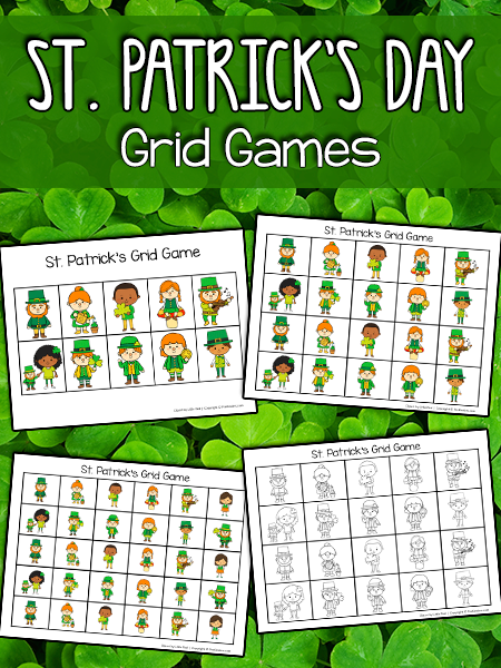 St. Patrick's Day Grid Game: Printable Game for Math Skills