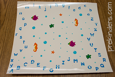 Alphabet Path Game with ocean animals