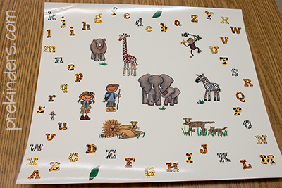 Alphabet Path Game with wild animals