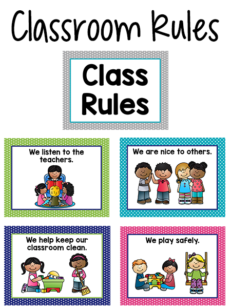 Pre-K Class Rules Posters in Bright Colors