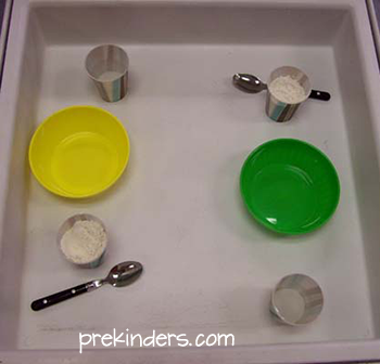 Flour Mixing in the sensory table