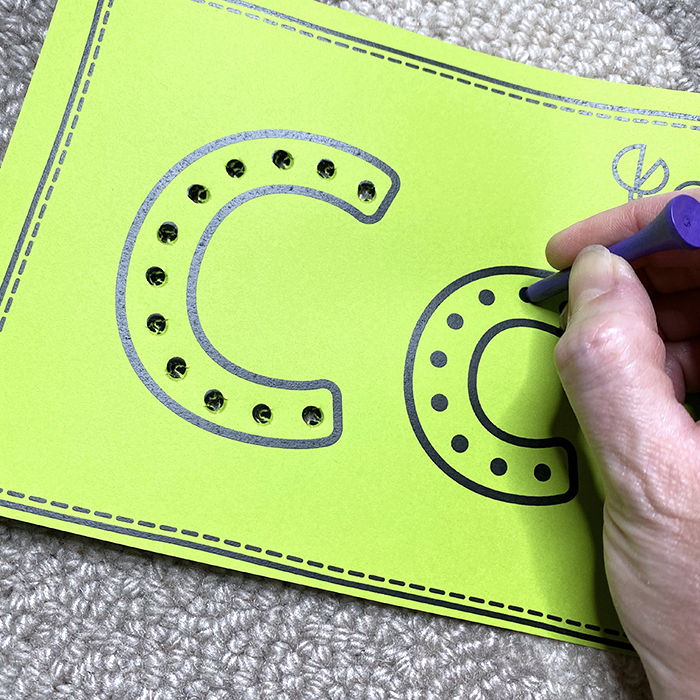 alphabet letter pin poking