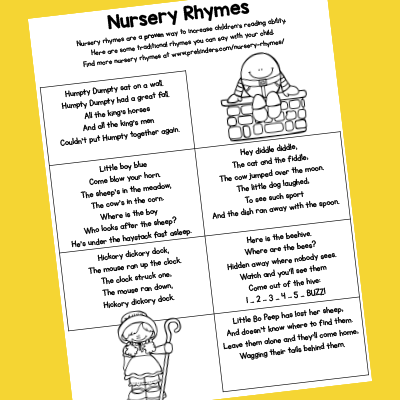 Nursery Rhyme Parent Handout