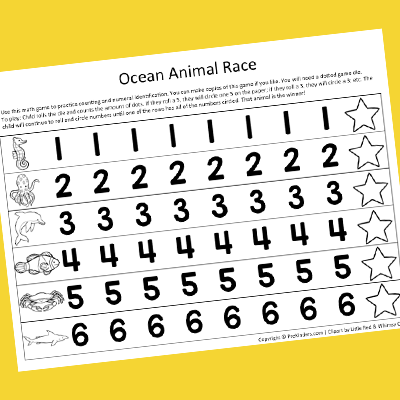 Ocean Animal Race Counting Game