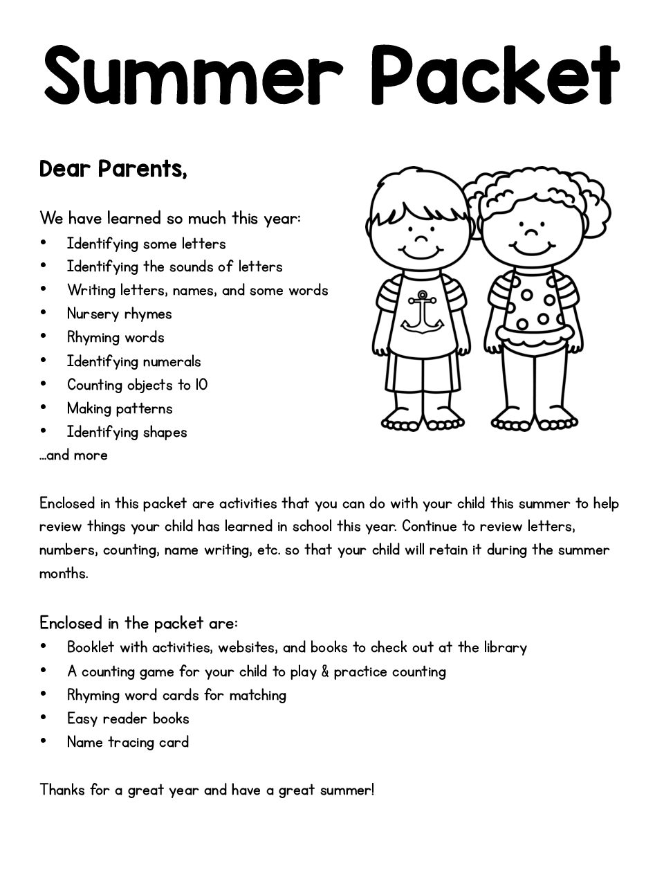 homework letter to parents primary school