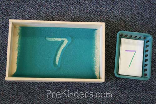 sand tray number writing