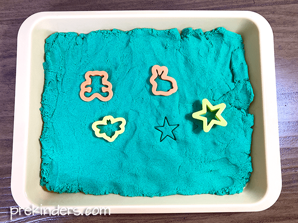 Kinetic Sand and Cookie Cutters for fine motor