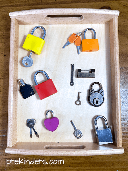 locks and keys for fine motor