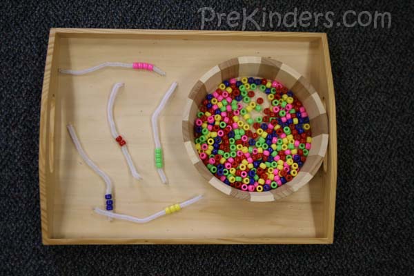 Sorting Beads by Color: Preschool Math