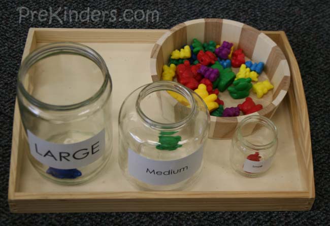 Sorting Bear Counters by Size: preschool math