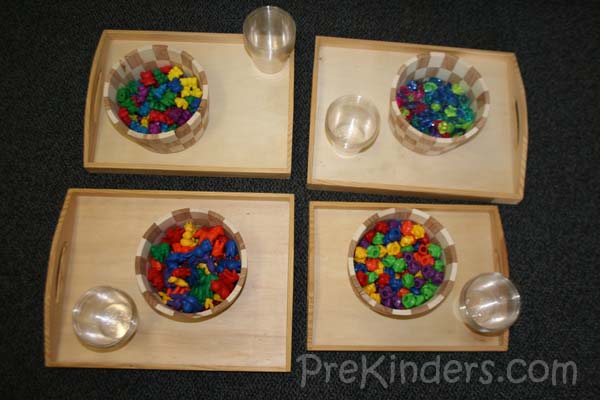 Sorting Manipulatives by Color
