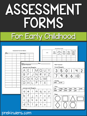 Assessment Forms for Preschool & Pre-K