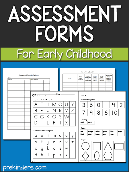 Assessment Forms for Preschool & Pre-K