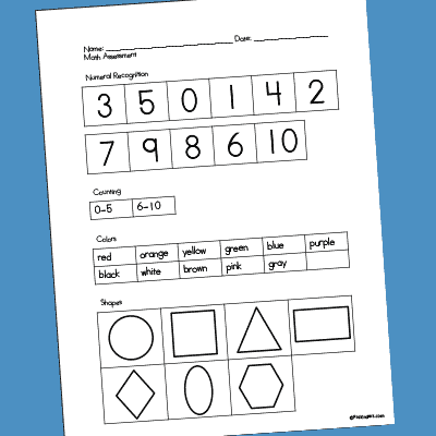 Math Assessment - PreKinders