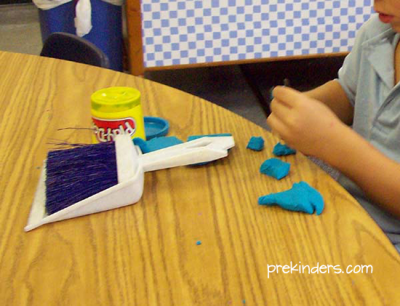 Teaching kids to use play dough