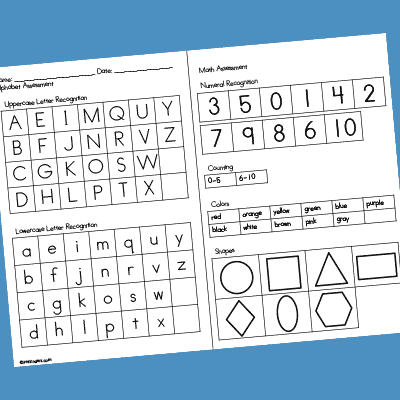 Pre-K Assessment Sheet - PreKinders