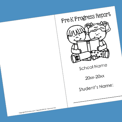 Pre-K Progress Report Cover