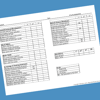 Pre-K Progress Report