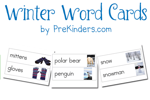 Prekinders Winter Word Cards