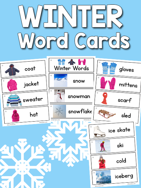 Free Printable Winter Words Cards