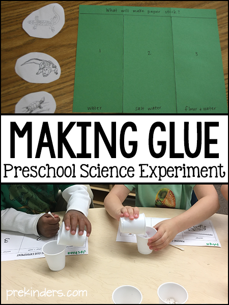 making glue experiment prekinders