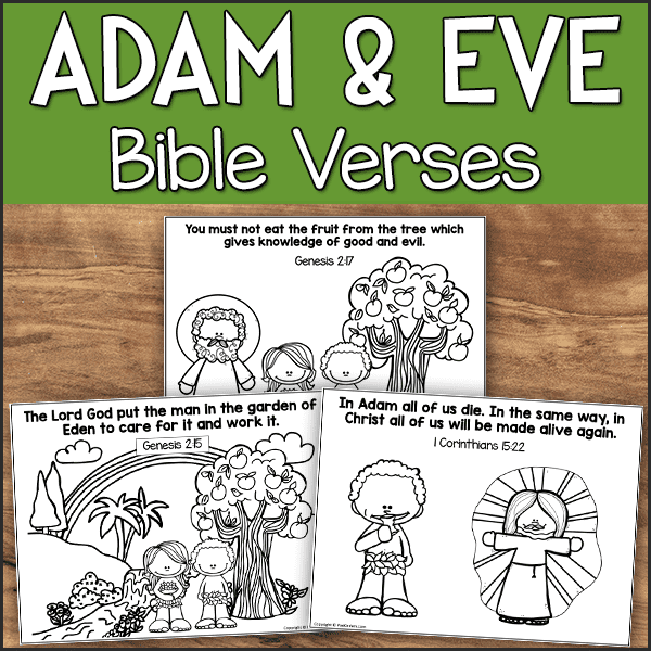 Adam and Eve in Eden Bible Story Verse Sheets