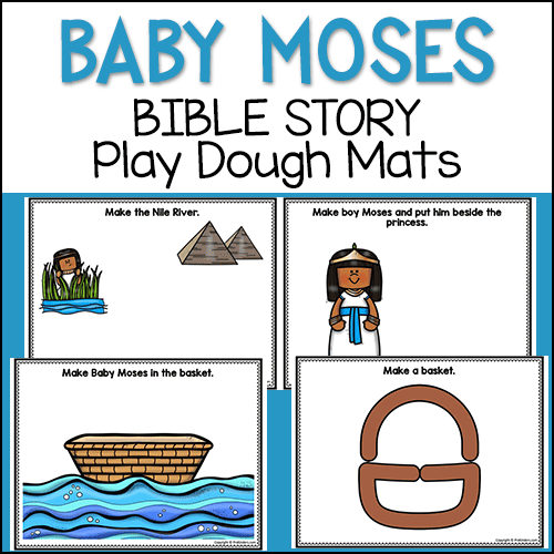 Baby Moses Bible Story play dough mats