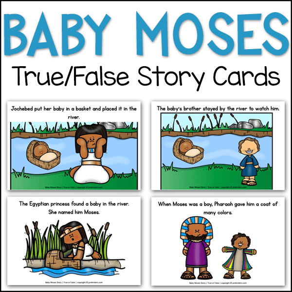 Baby Moses Bible Story True False Cards