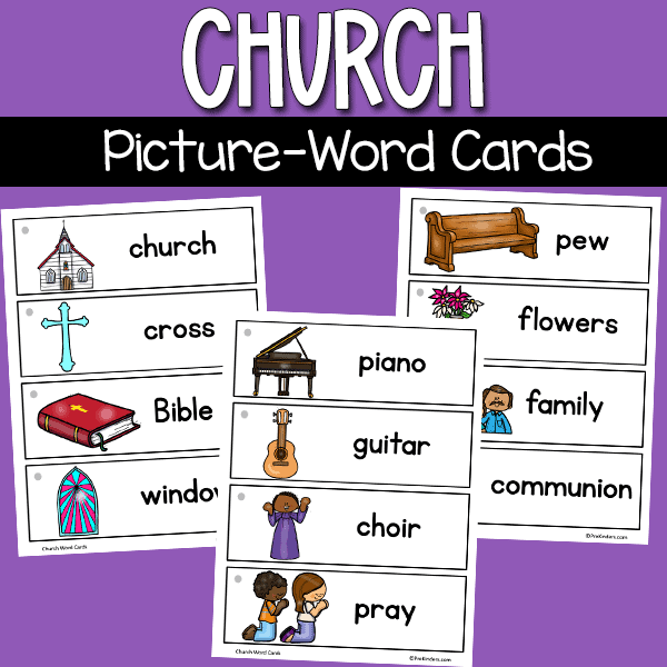 church picture word cards