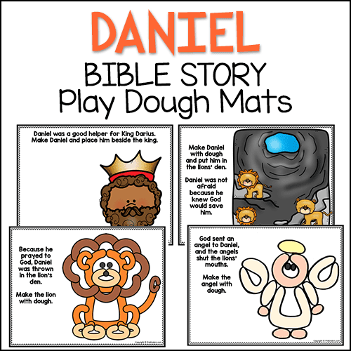 Daniel in the Lion's Den Play Dough Mats