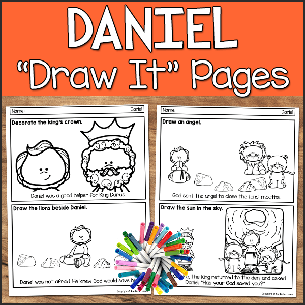 Daniel in the Lion's Den Drawing Sheet