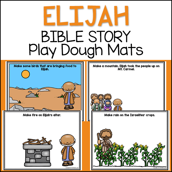 Elijah Bible Story Play Dough Mats