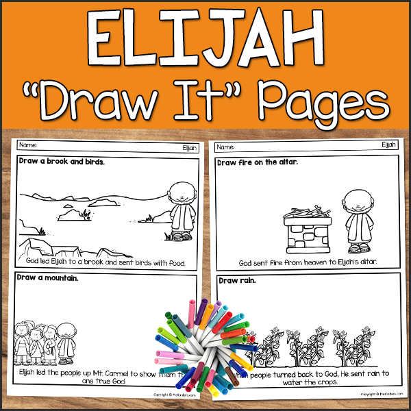 Elijah Bible Story Draw It Page