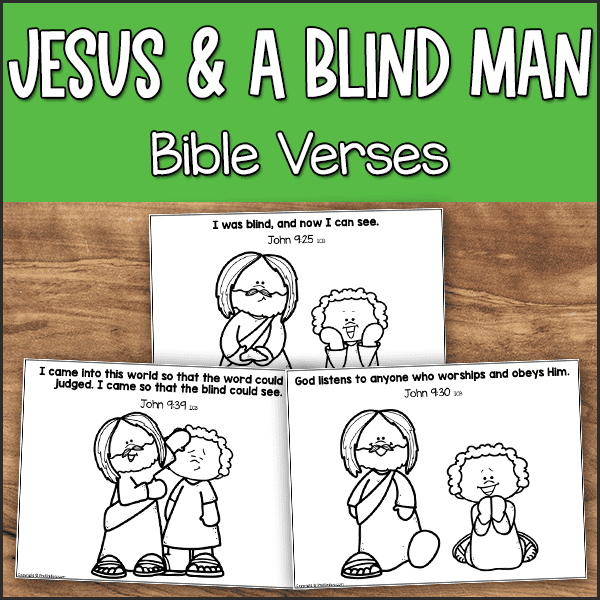 Jesus Heals a Blind Man sheet Bible verse