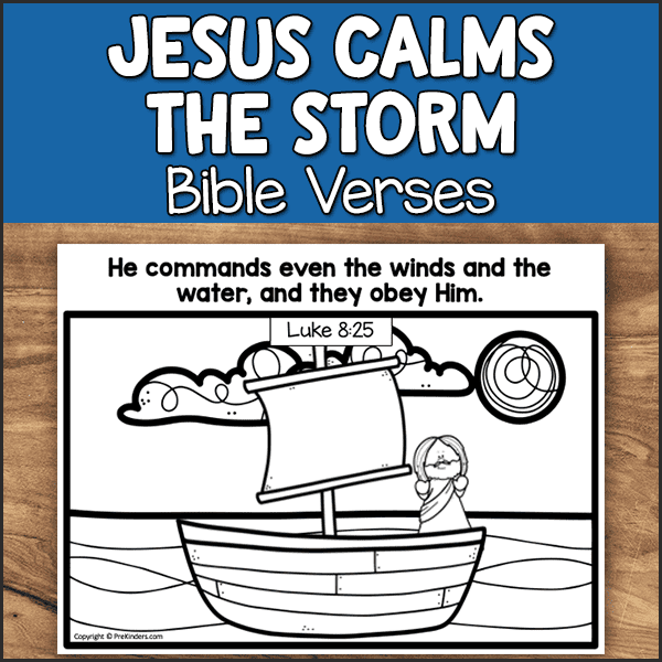 Jesus Calms the Storm Bible Verse Sheet